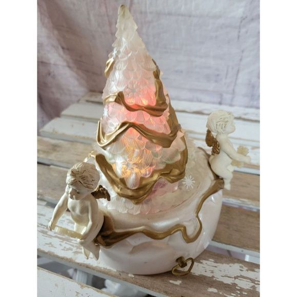 Sr vintage light up tree cherub Xmas decor - Picture 8 of 9